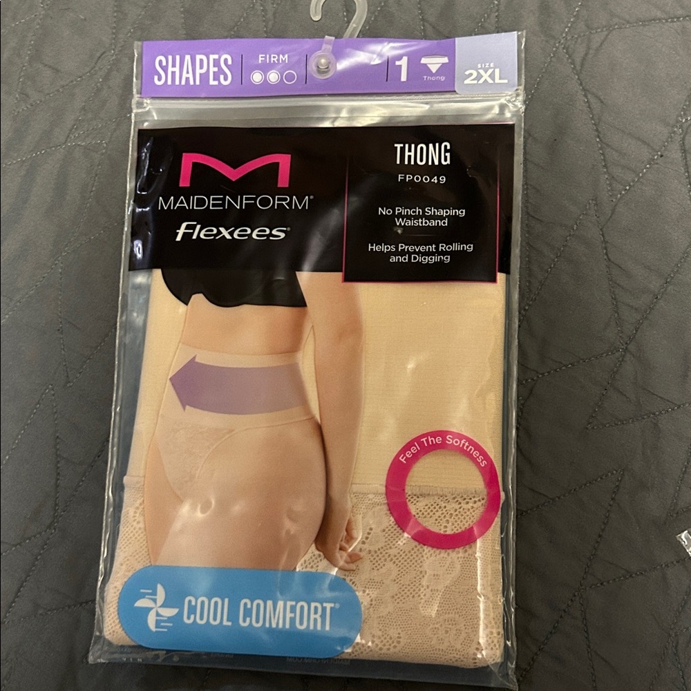 Maidenform Flexees Cream Thong - 2XL